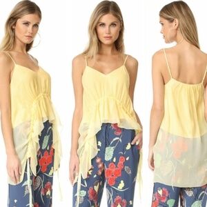 new Elizabeth & James Silk Flowing Yellow Tank Top